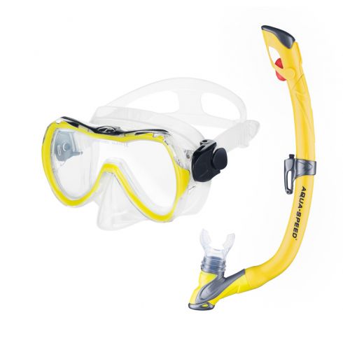 Dykkermaske og Snorkel sæt ENZO+EVO, gul