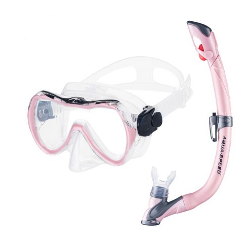 Dykkermaske og Snorkel sæt ENZO+EVO, pink
