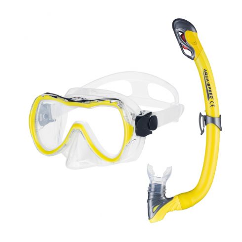 Dykkermaske og Snorkel sæt ENZO+SAMOS, gul