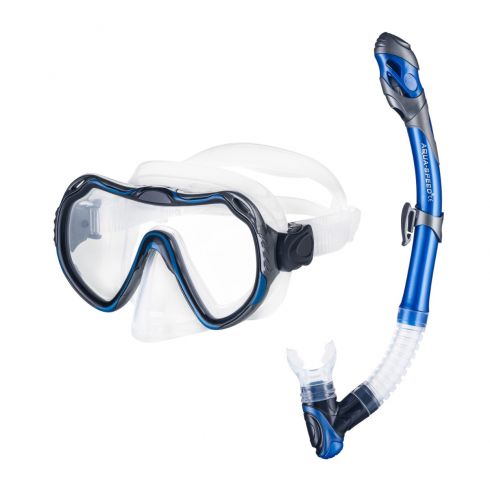 Dykkermaske og Snorkel sæt JAVA+ELBA, blå