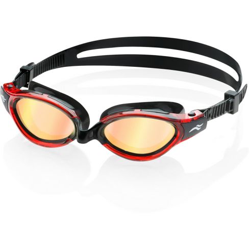 Svømmebriller voksen TRITON 2.0 MIRROR sorte/røde